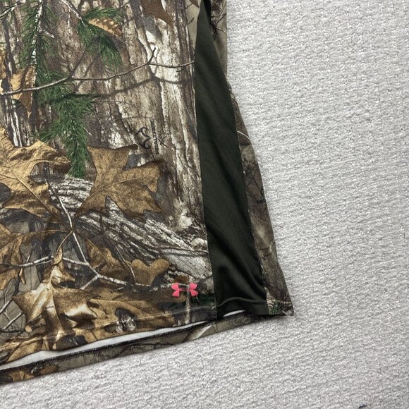 Under Armour x Real Tree Camo Women’s Sz L Short Sleeve T-shirt Heat Gear Sports - Picture 5 of 10